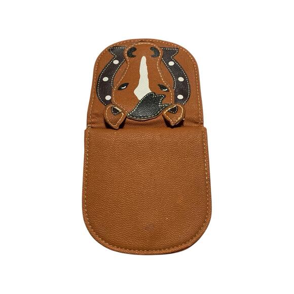 Claire's Small Kids Children’s Pocket Wallet w Horse Shaped Steed Style Brown - Picture 3 of 10